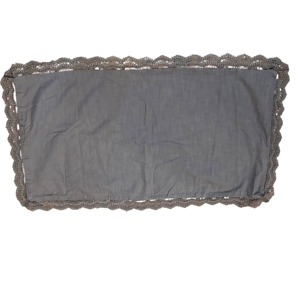 Threshold Studio McGee Slate Blue Cotton Crochet Lace Trim Sham 19x35 set of 2